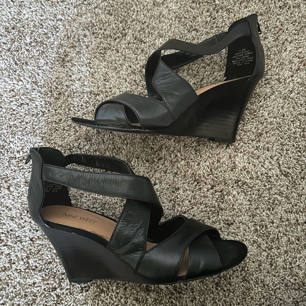 Nine West Dark Wedge Sandals